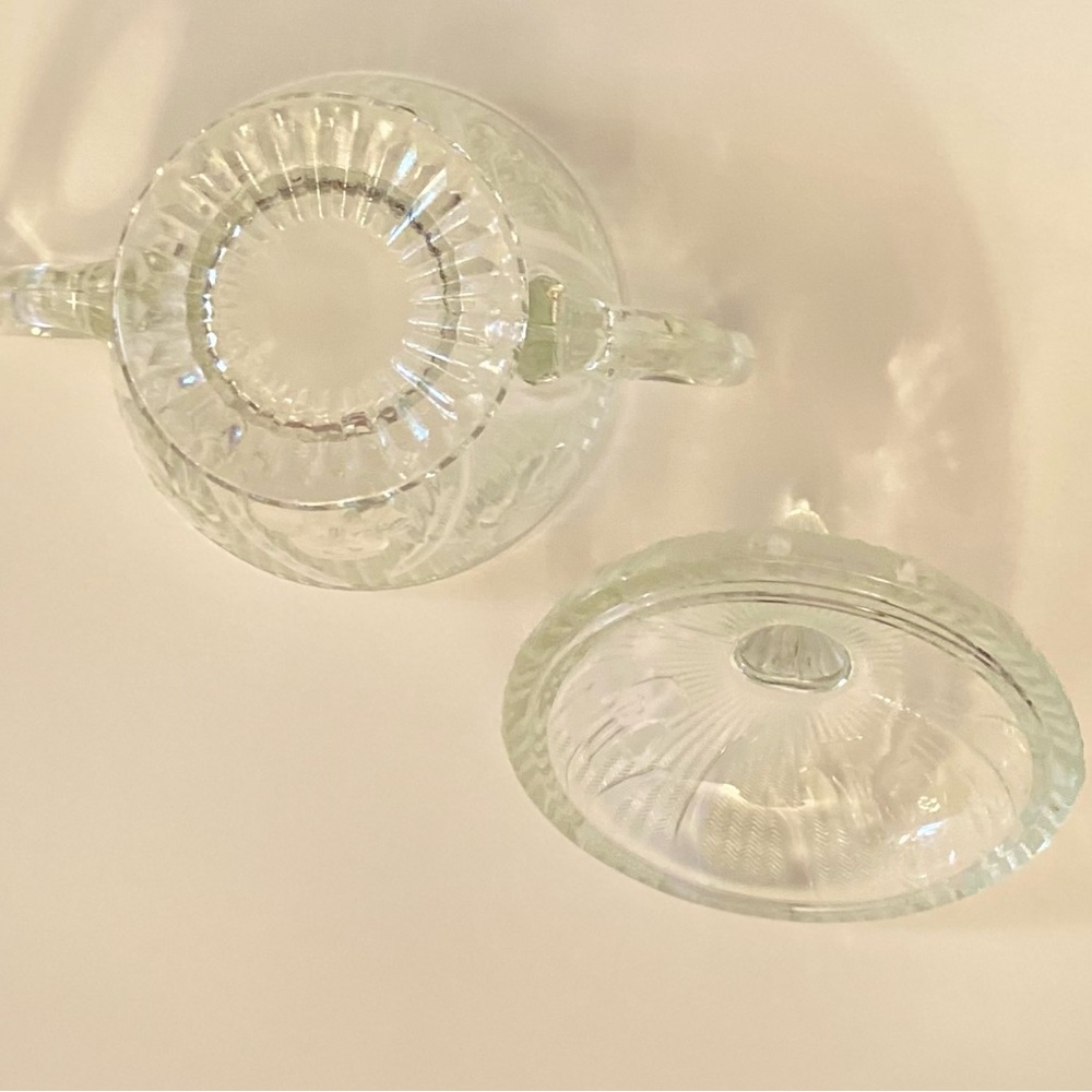 Iris & Herringbone Clear Covered Sugar and Creamer Set - Picture 5 of 15